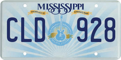 MS license plate CLD928