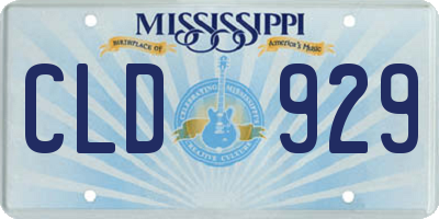 MS license plate CLD929