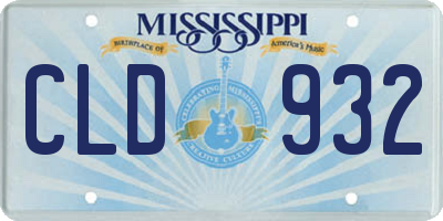 MS license plate CLD932