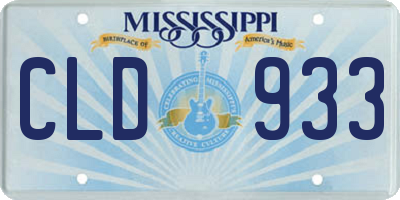 MS license plate CLD933
