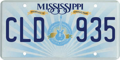 MS license plate CLD935