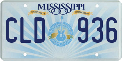 MS license plate CLD936