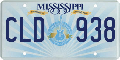 MS license plate CLD938