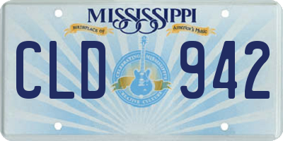 MS license plate CLD942