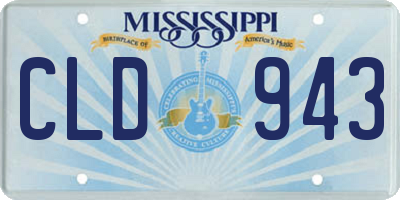 MS license plate CLD943