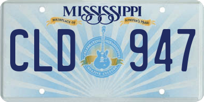 MS license plate CLD947