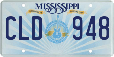 MS license plate CLD948