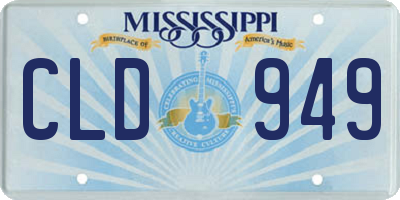 MS license plate CLD949