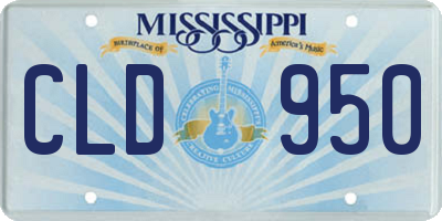MS license plate CLD950
