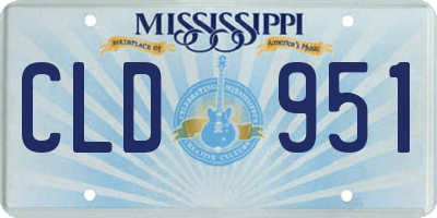 MS license plate CLD951