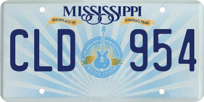MS license plate CLD954