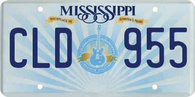 MS license plate CLD955