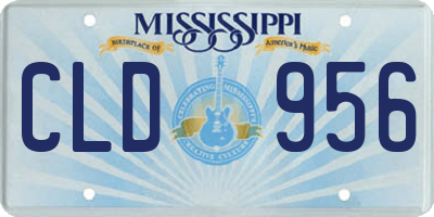 MS license plate CLD956