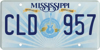 MS license plate CLD957