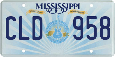 MS license plate CLD958