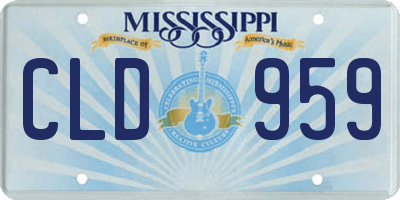 MS license plate CLD959