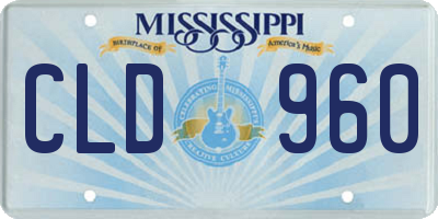 MS license plate CLD960