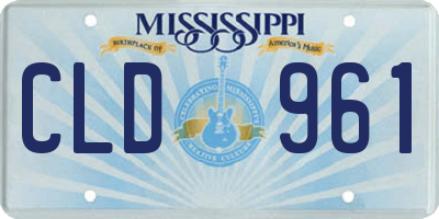 MS license plate CLD961
