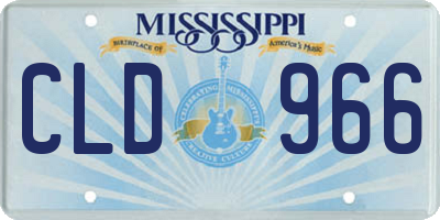 MS license plate CLD966