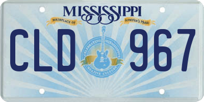 MS license plate CLD967