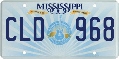 MS license plate CLD968