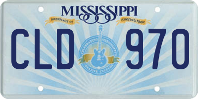 MS license plate CLD970