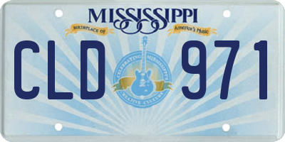 MS license plate CLD971