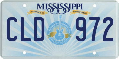 MS license plate CLD972
