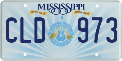 MS license plate CLD973