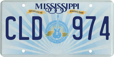 MS license plate CLD974
