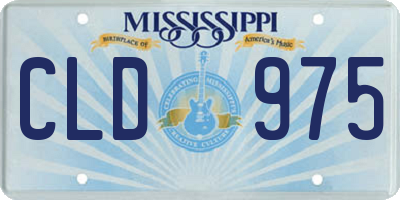 MS license plate CLD975