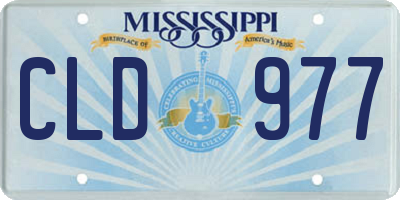 MS license plate CLD977