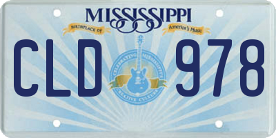 MS license plate CLD978