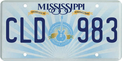 MS license plate CLD983