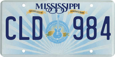 MS license plate CLD984
