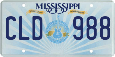 MS license plate CLD988