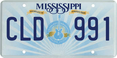 MS license plate CLD991