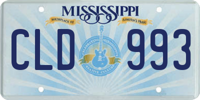 MS license plate CLD993