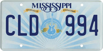 MS license plate CLD994