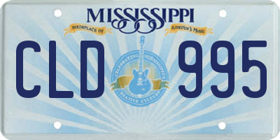 MS license plate CLD995
