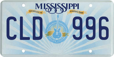 MS license plate CLD996