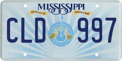 MS license plate CLD997