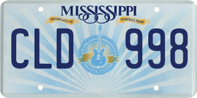 MS license plate CLD998