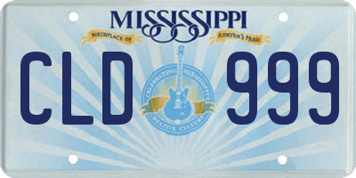MS license plate CLD999