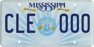 MS license plate CLE000