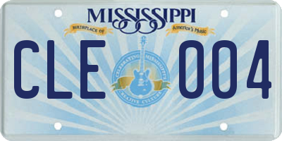 MS license plate CLE004