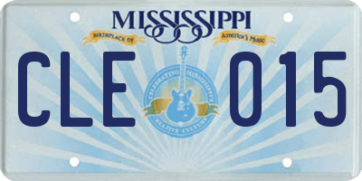 MS license plate CLE015