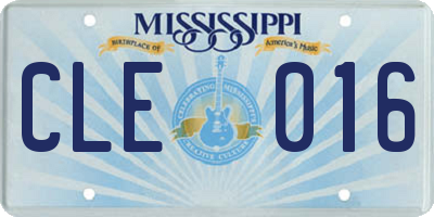 MS license plate CLE016