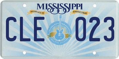 MS license plate CLE023