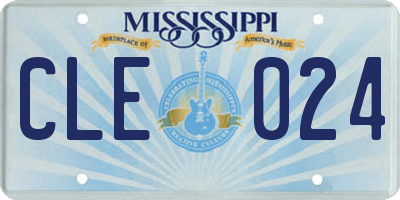 MS license plate CLE024